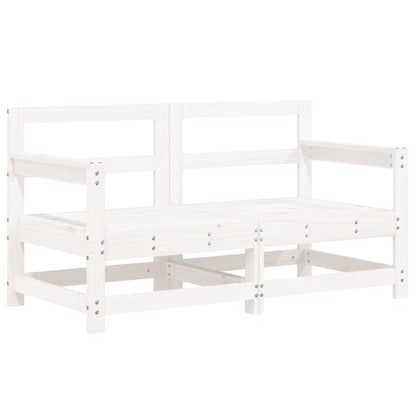 -Delige Loungeset Massief Grenenhout Wit Wit grenenhout