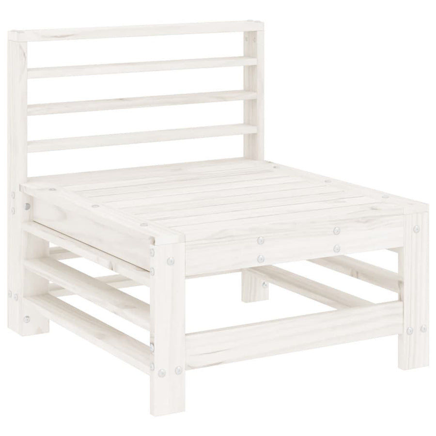 -Delige Loungeset Massief Grenenhout Wit Wit grenenhout