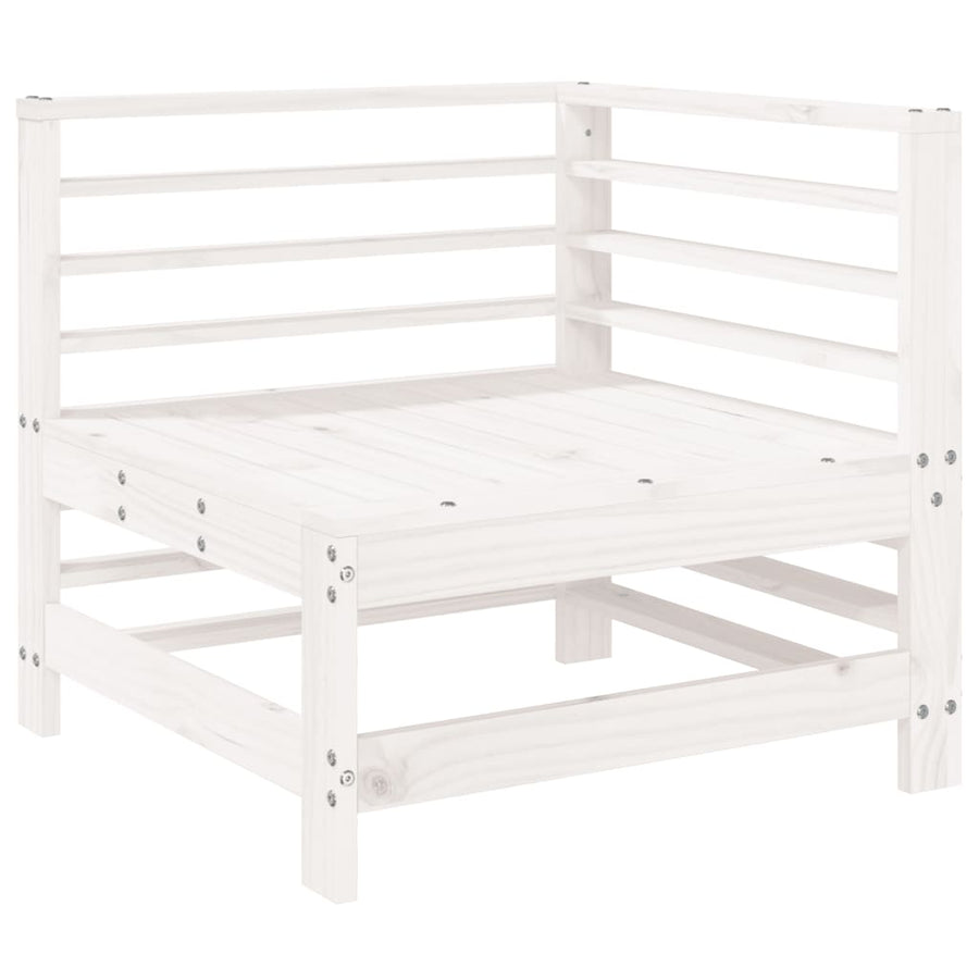 -Delige Loungeset Massief Grenenhout Wit Wit grenenhout