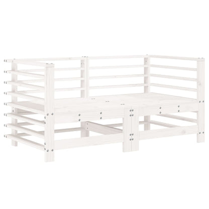 -Delige Loungeset Massief Grenenhout Wit Wit grenenhout