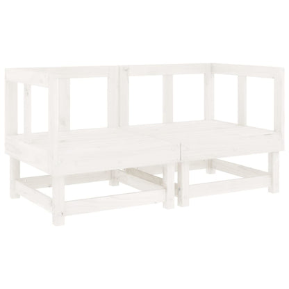 -Delige Loungeset Massief Grenenhout Wit Wit grenenhout