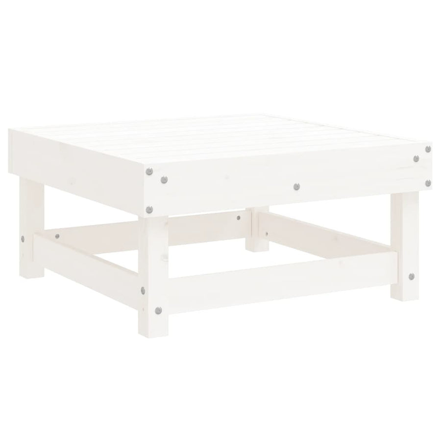 -Delige Loungeset Massief Grenenhout Wit Wit grenenhout