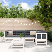 6-Piece Lounge Set Solid Pine Wood White