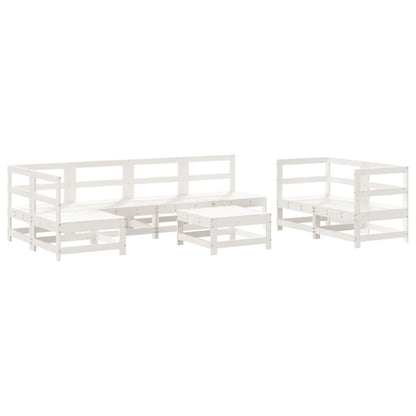 8-delige Loungeset massief grenenhout wit Wit grenenhout