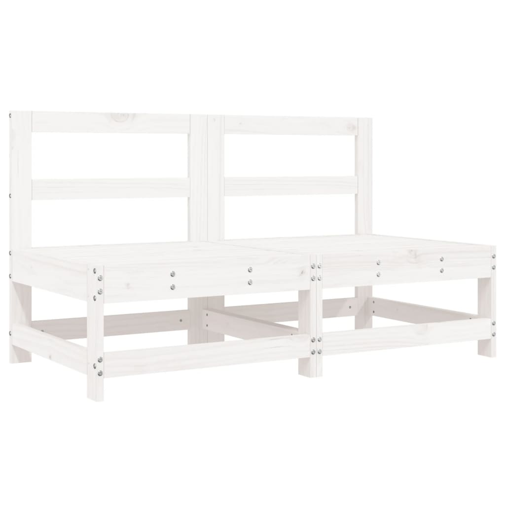 -Delige Loungeset Massief Grenenhout Wit Wit grenenhout