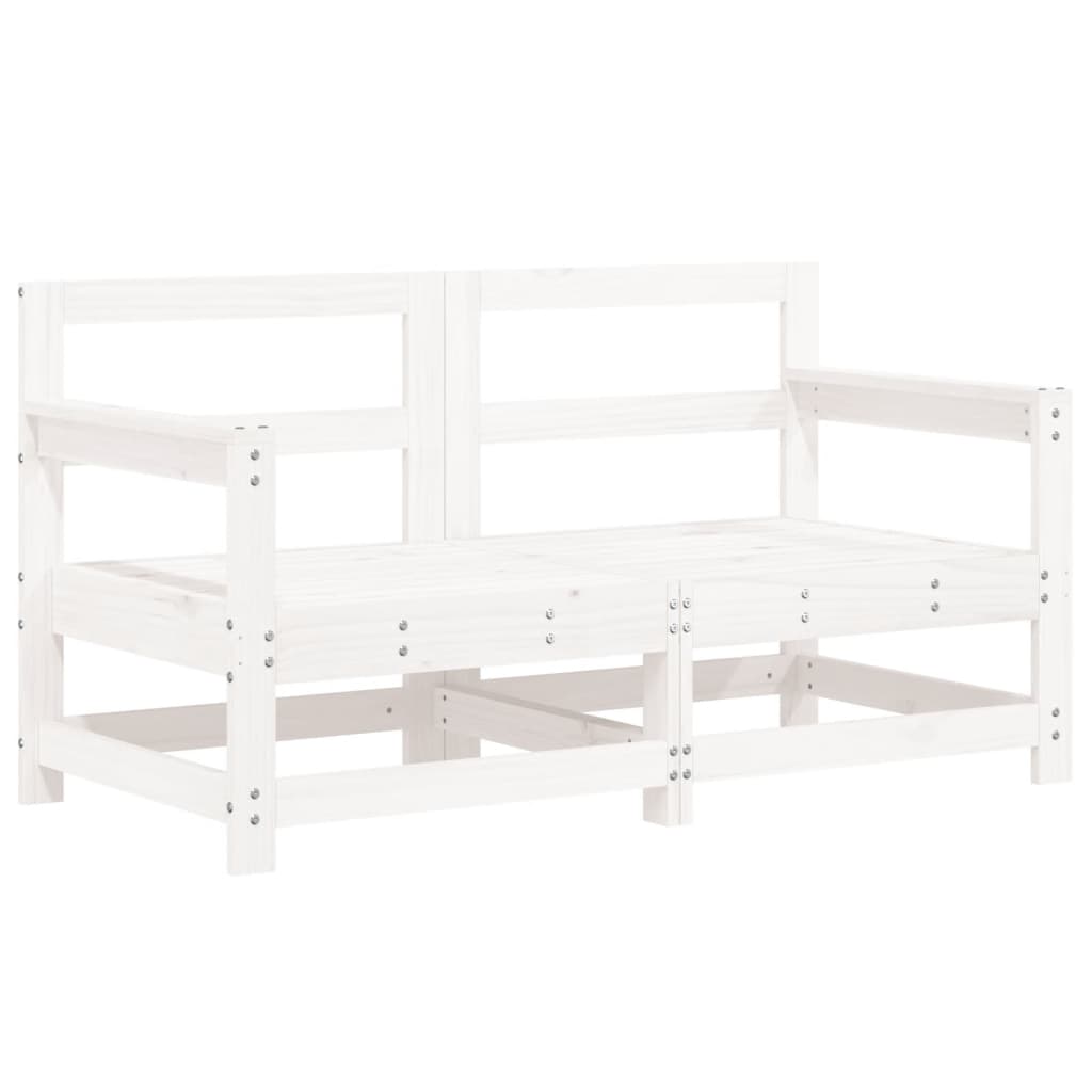 -Delige Loungeset Massief Grenenhout Wit Wit grenenhout