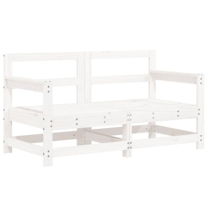 -Delige Loungeset Massief Grenenhout Wit Wit grenenhout
