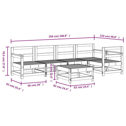 -Delige Loungeset Massief Grenenhout Grijs Grijs grenenhout