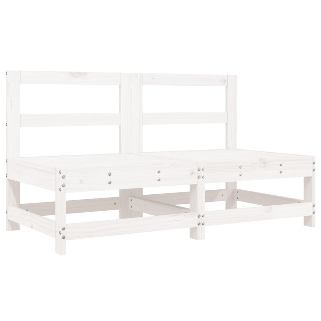 -Delige Loungeset Massief Grenenhout Wit Wit grenenhout