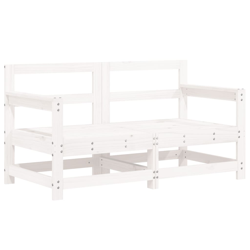 -Delige Loungeset Massief Grenenhout Wit Wit grenenhout
