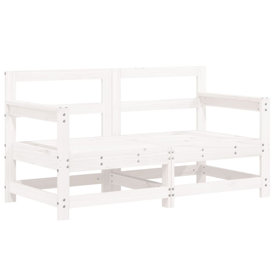 -Delige Loungeset Massief Grenenhout Wit Wit grenenhout