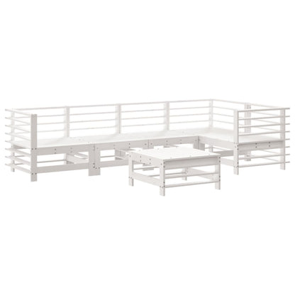-Delige Loungeset Massief Grenenhout Wit