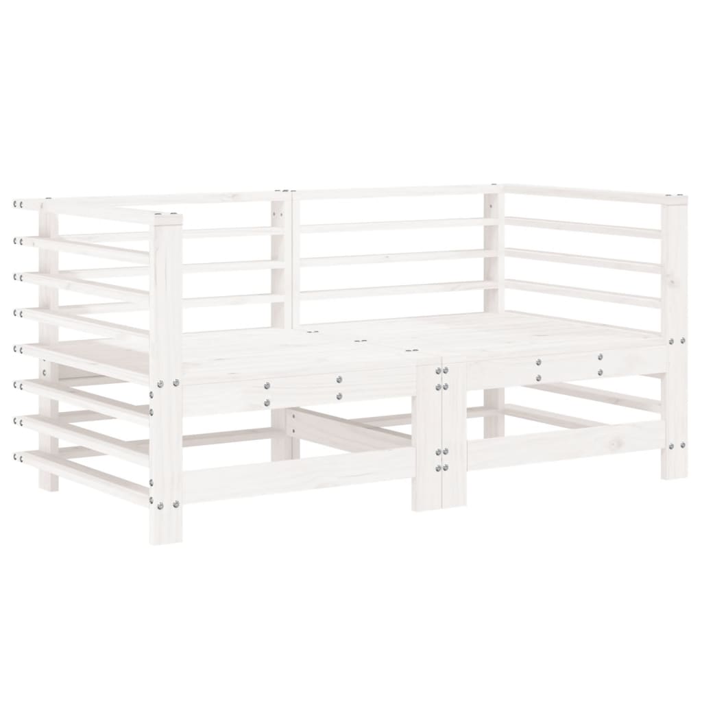 -Delige Loungeset Massief Grenenhout Wit