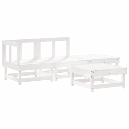 -Delige Loungeset Massief Grenenhout Wit