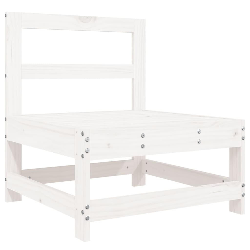 -Delige Loungeset Massief Grenenhout Wit