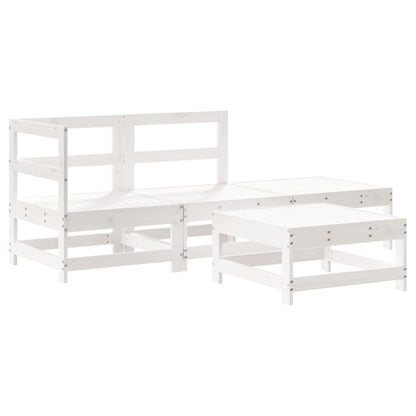 -Delige Loungeset Massief Grenenhout Wit