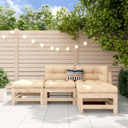 Loungeset massief grenenhout 4-delig