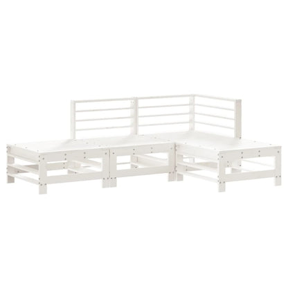 -Delige Loungeset Massief Grenenhout Wit