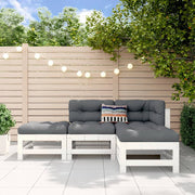 Loungeset 4-delig massief grenenhout wit