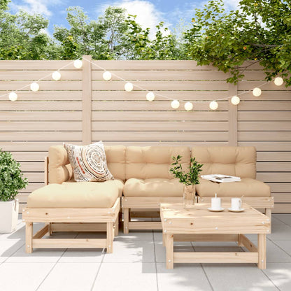 5-delige Loungeset massief grenenhout Natuurlijk grenenhout