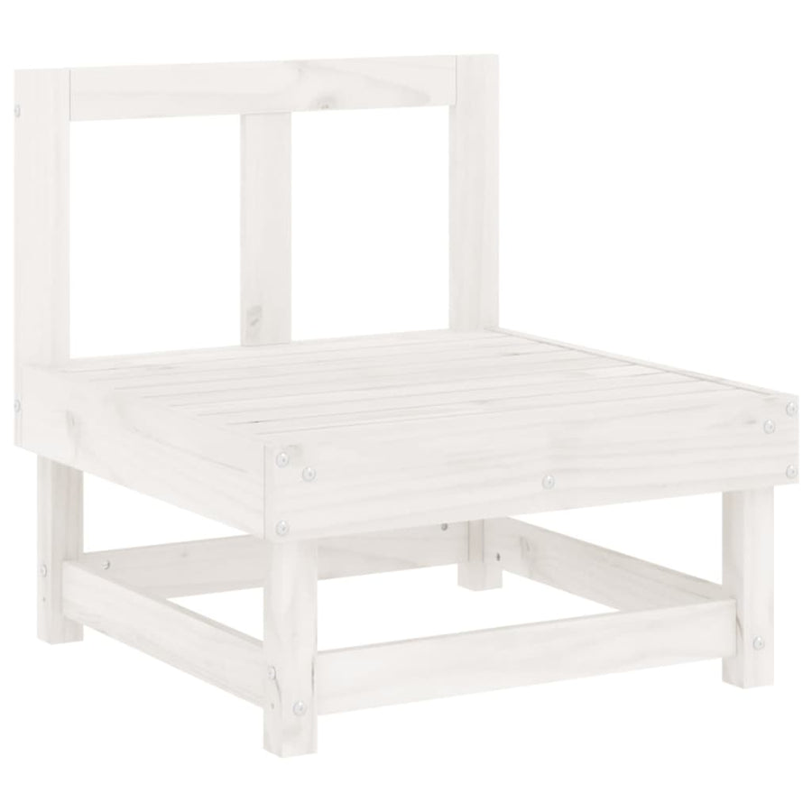 5-delige Loungeset massief grenenhout wit Wit