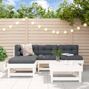 Loungeset 5-delig massief grenenhout wit