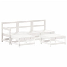 5-delige Loungeset massief grenenhout wit Wit