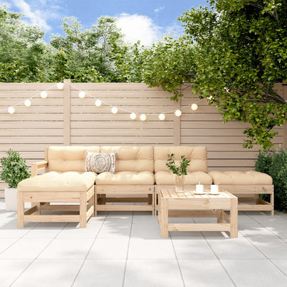 -Delige Loungeset Massief Grenenhout Natuurlijk grenenhout