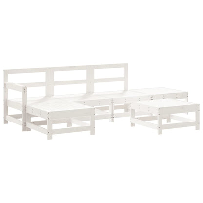 -Delige Loungeset Massief Grenenhout Wit