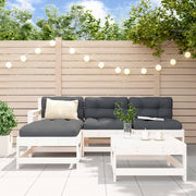 Loungeset 5-delig massief grenenhout wit