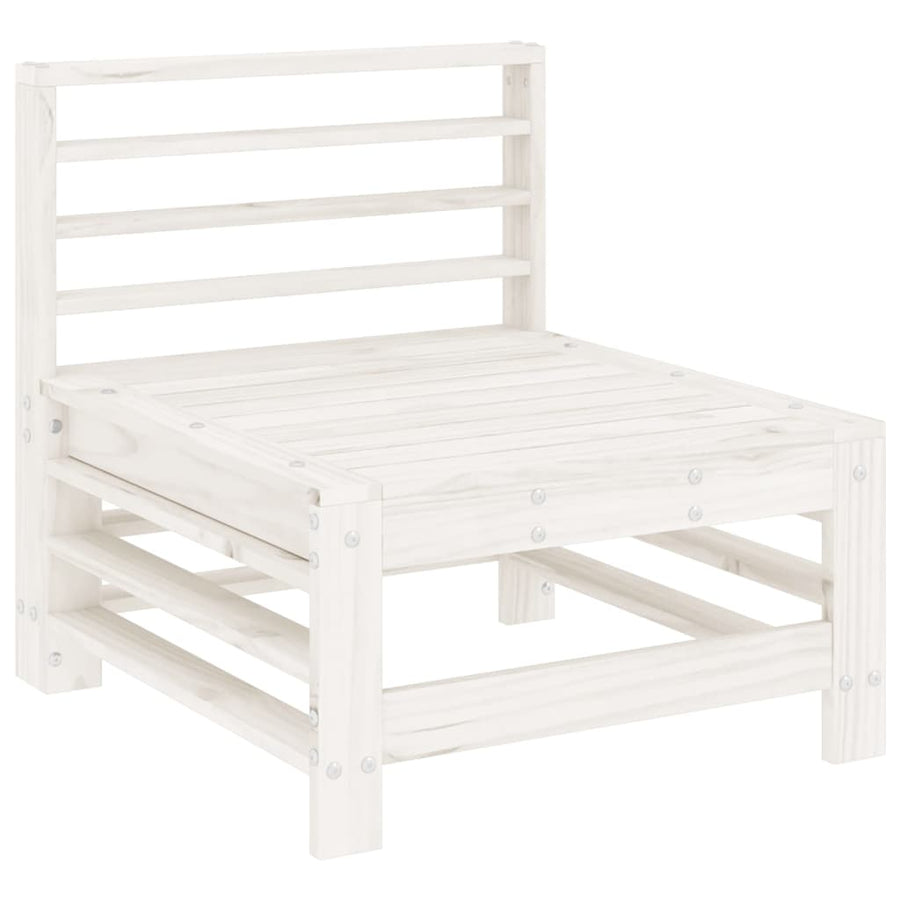 -Delige Loungeset Massief Grenenhout Wit Wit grenenhout