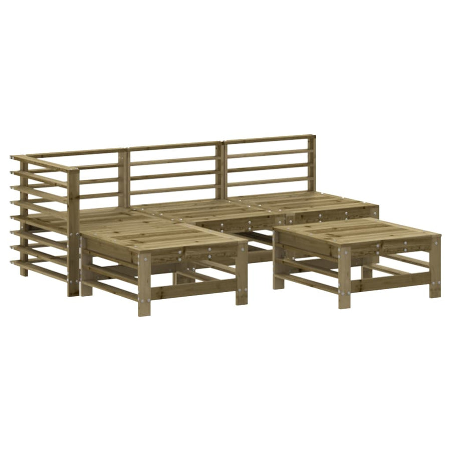 5-delige Loungeset geïmpregneerd grenenhout Naturel geïmpregneerd