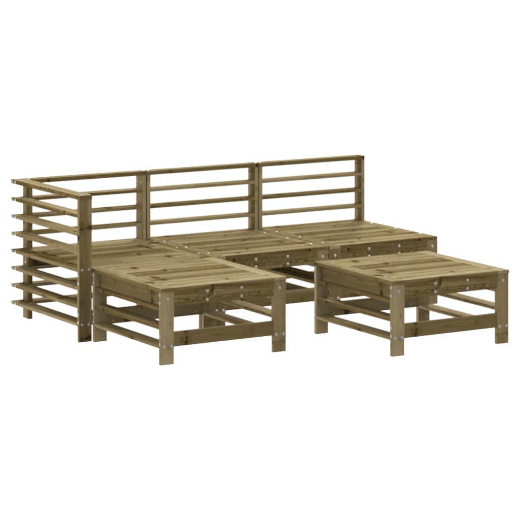 5-delige Loungeset geïmpregneerd grenenhout Naturel geïmpregneerd