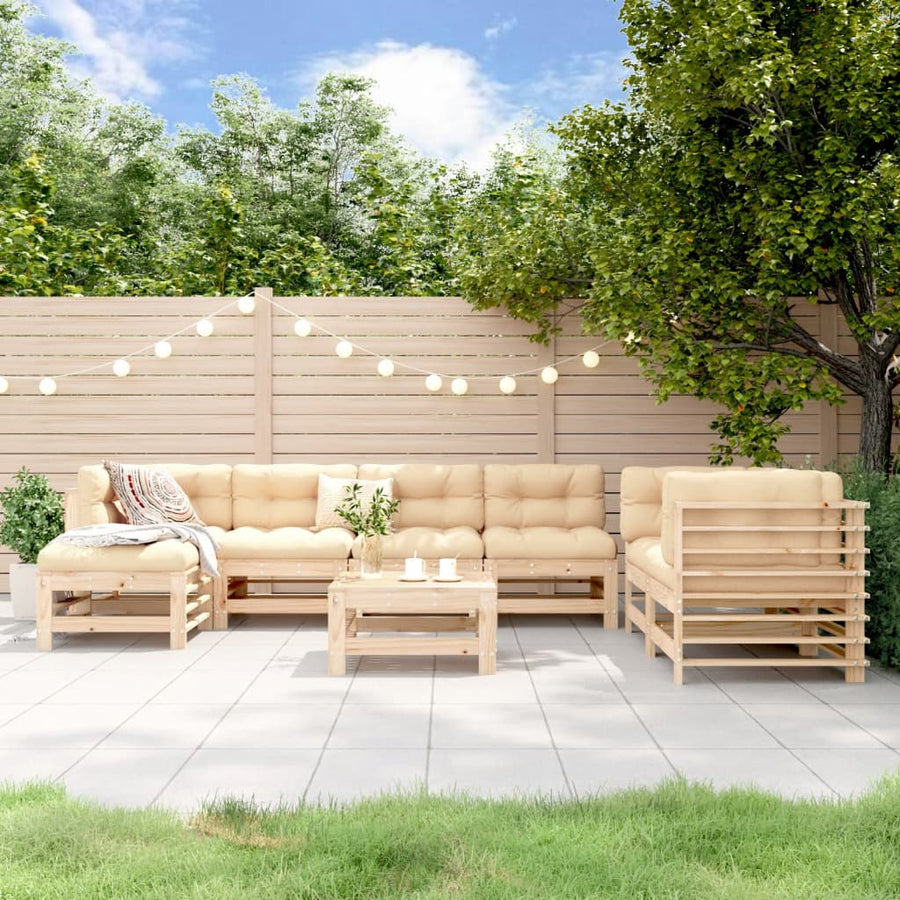 -Delige Loungeset Massief Grenenhout Natuurlijk grenenhout