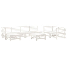 -Delige Loungeset Massief Grenenhout Wit Wit grenenhout