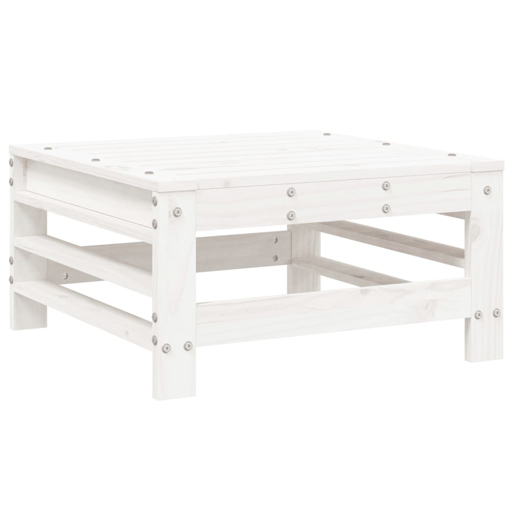 -Delige Loungeset Massief Grenenhout Wit Wit grenenhout