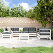 Loungeset 8-delig massief grenenhout wit