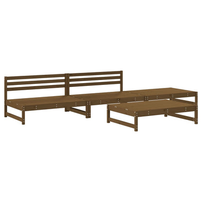 -Delige Loungeset Massief Grenenhout Honingbruin Honingbruin grenenhout