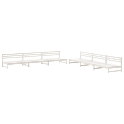 -Delige Loungeset Massief Grenenhout Wit