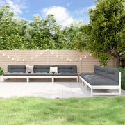 Loungeset 6-delig massief grenenhout wit