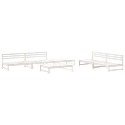 -Delige Loungeset Massief Grenenhout Wit