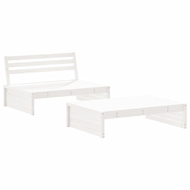 -Delige Loungeset Massief Grenenhout Wit