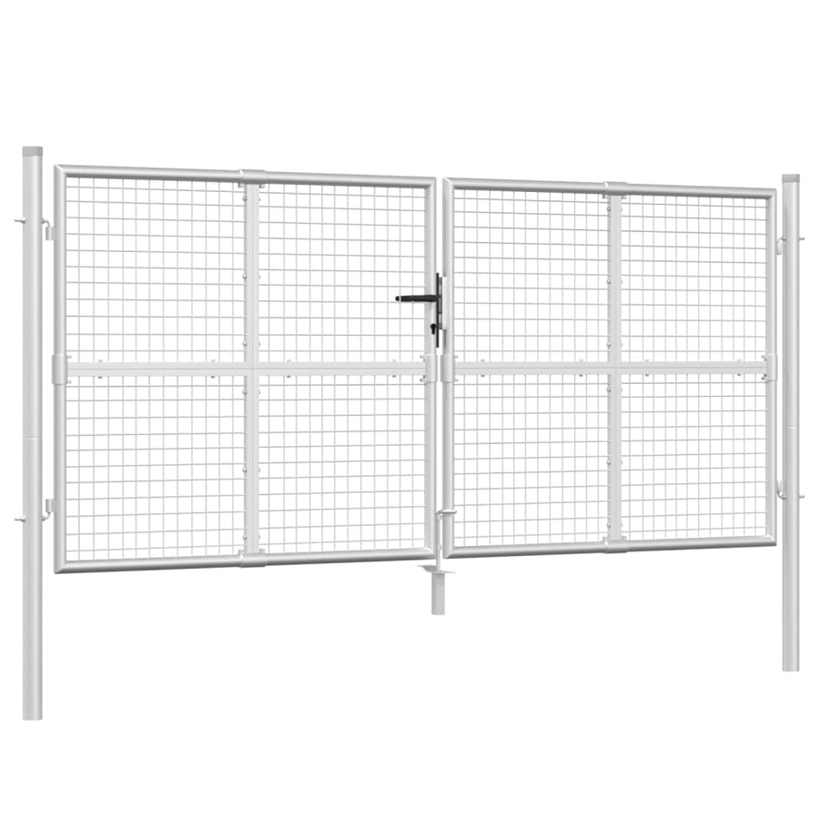 Poort Draadgaas 300X175 Cm Staal Kleurig Zilver