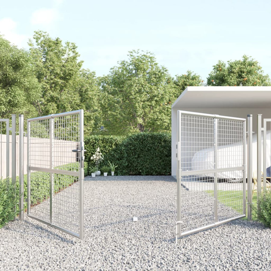 Poort Draadgaas 300X175 Cm Staal Kleurig Zilver