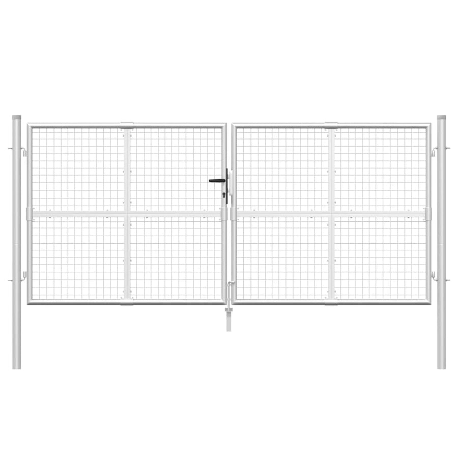 Poort Draadgaas 300X175 Cm Staal Kleurig Zilver