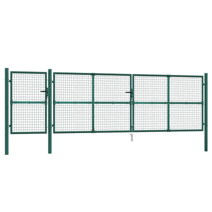 Tuinpoort Gaas En Gegalvaniseerd Staal 500 x 175 cm Groen