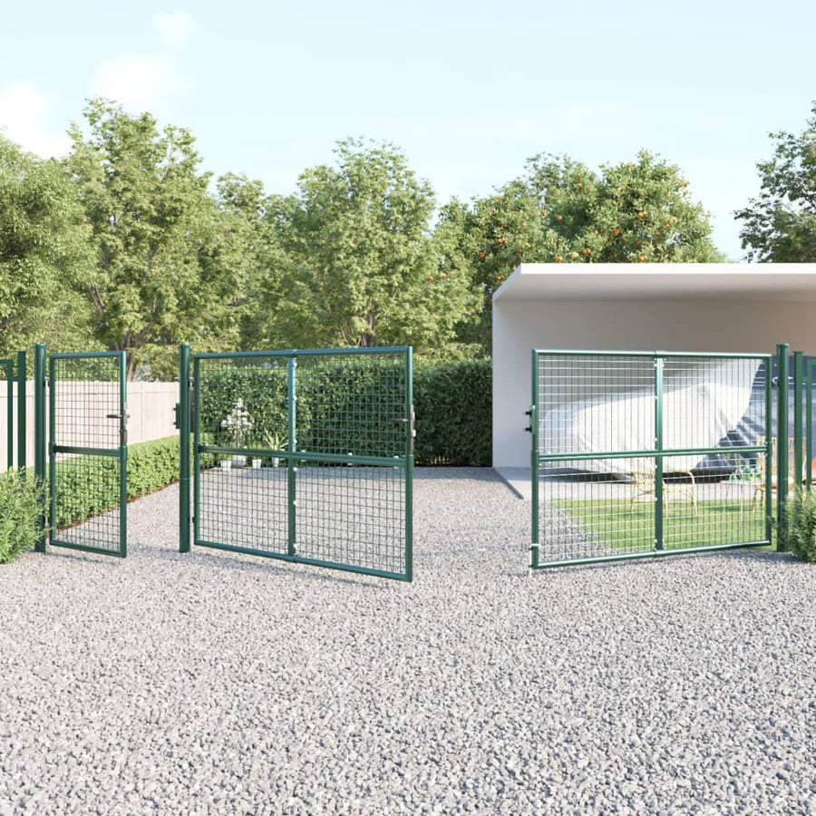Tuinpoort Gaas En Gegalvaniseerd Staal 500 x 175 cm Groen