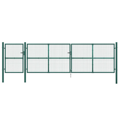 Tuinpoort Gaas En Gegalvaniseerd Staal 500 x 175 cm Groen