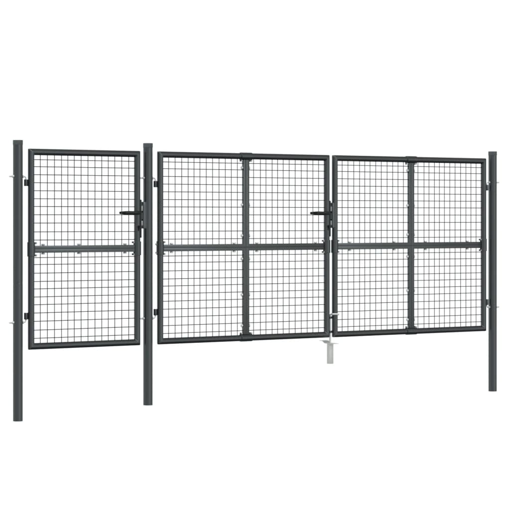 Tuinpoort 400x175 cm gaas en gegalvaniseerd staal antraciet 400 x 175 cm Antraciet