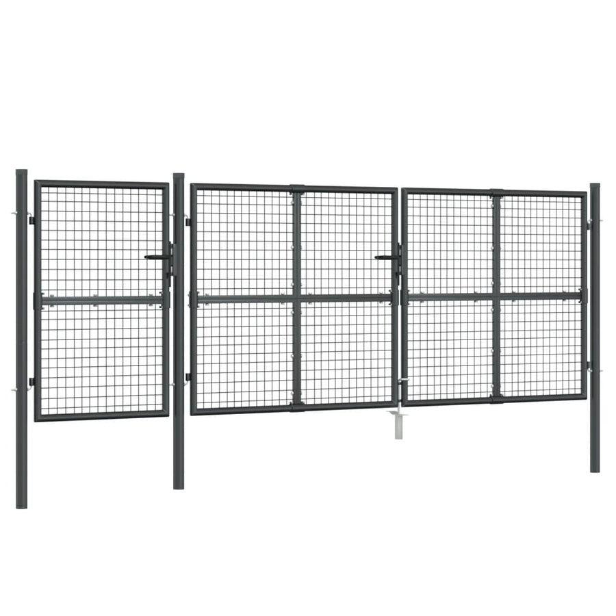 Tuinpoort 400x175 cm gaas en gegalvaniseerd staal antraciet 400 x 175 cm Antraciet